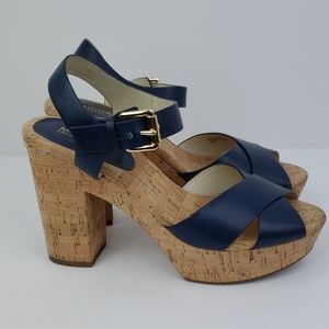 Michael Kors Navy cork Platforms
